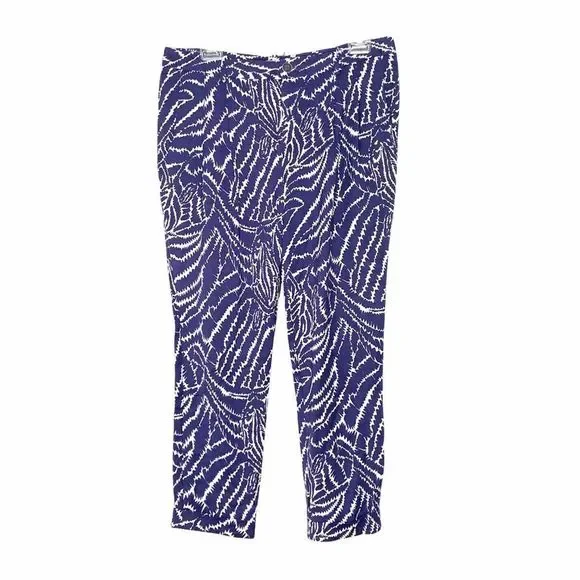 ❌SOLD❌ Lilly Pulitzer Women’s Peggy Zebra Print Blue White Pants Size 4 - Picture 3 of 12